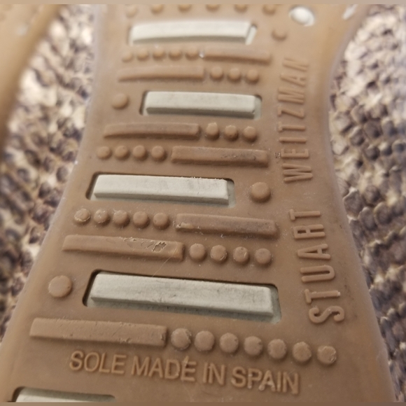 Stuart Weitzman Brown & Tan Snakeskin Embossed Leather Tassel Driving Loafer 9½ - Picture 12 of 13